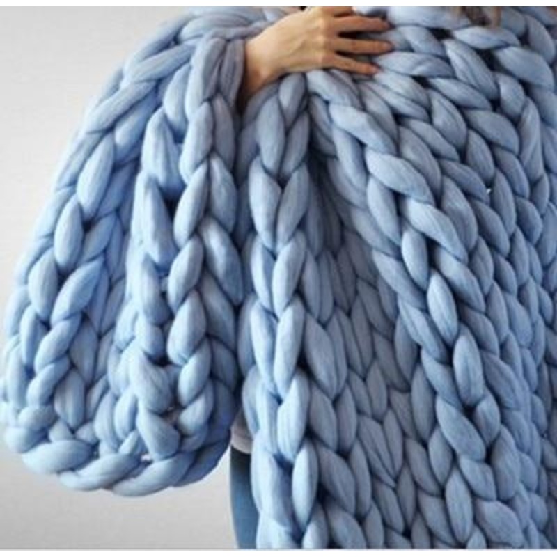 Buy Super Warm Chunky Weave Knitted Blanket MyDeal