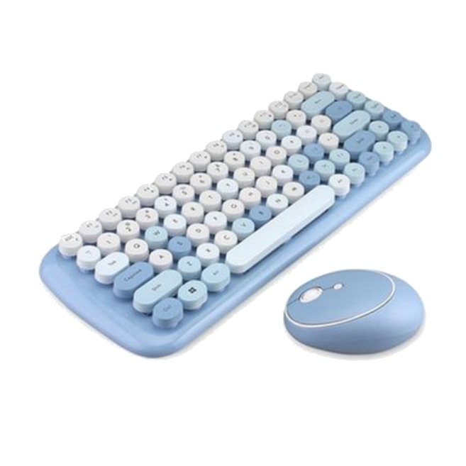 Buy Classic Vintage Wireless Keyboard And Mouse Set In Blue / Pink ...