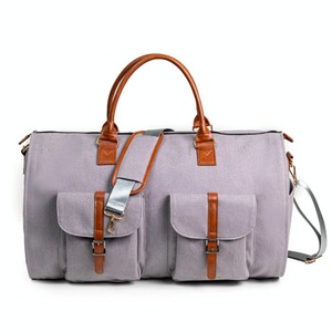 Compact Foldable Duffel Bag With Shoe Storage Grey Duffle Bags