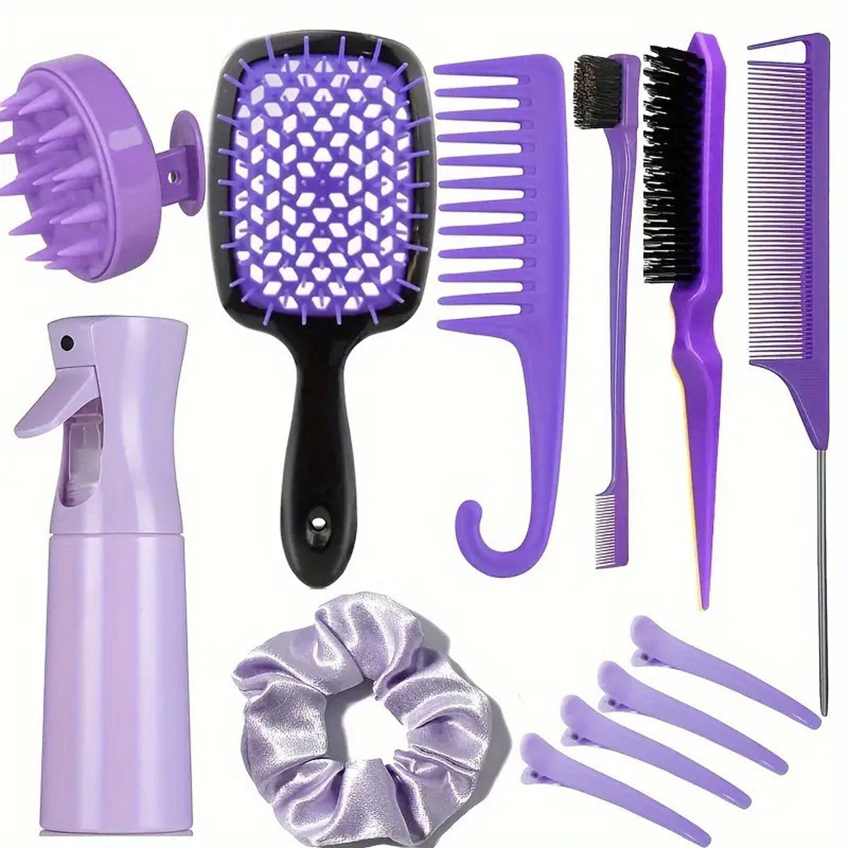 Buy Complete Hair Styling Kit With Detangling Brushes Combs Spray ...