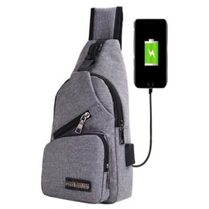 Hod Health And Home 0817 Polyester Usb Port Sling Bag Gray Bags