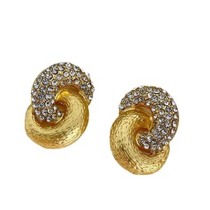 Veile Studios Sparkling Diamond Gold Entangled Knot Jewelry New Fashion Accessories Earrings
