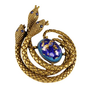 Veile Studios Vintage Creative Snake And Flower Brooch Women Jewelry Pins Party Pendant Perfect As Gifts Earrings