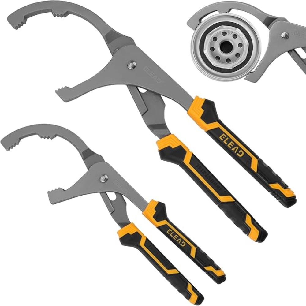 Elead Oil Filter Wrench Set 9" & 12" For Cars Trucks Motorcycles Durable Carbon Steel Ergonomic Grip Easy Access Design Pliers Australia