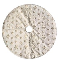Embroidered Snowflake Christmas Tree Skirt Holiday Decorations Seasonal Decorations