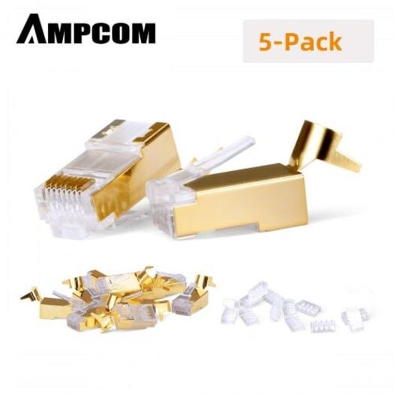 Buy Cat7 Shielded 50U Gold Platedrj45 Modular Plug Rj Connector For ...
