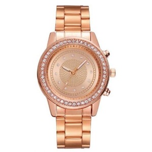 Veile Studios Fashion Casual Diamond Inlaid Steel Belt Quartz Watch Rose Gold Regular Watches