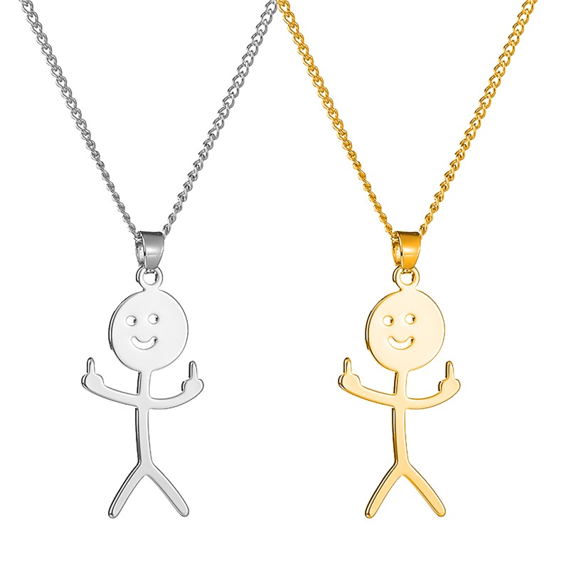 Buy Funny Doodle Necklace Hip Hop Smiley Stick Figure Pendant Hand