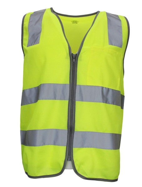 Buy Hi Vis Safety Vest Reflective Tape Zip Up Workwear Pocket High ...