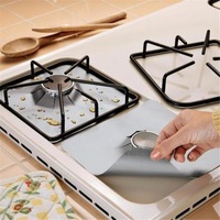 High Temperature Resistance Gas Stove Protection Pad 4Pcs Silver Stove Burner Covers