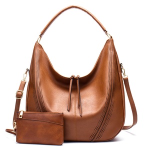 Hod Health And Home Brown Faux Leather Hobo Bag Large Shoulder Tote With Coin Purse Women's Bags & Handbags