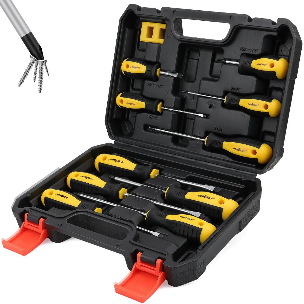 Horusdy 11 Pieces Magnetic Screwdriver Set With Case Magnetizer Demagnetizer Flat Head Screwdrivers Australia