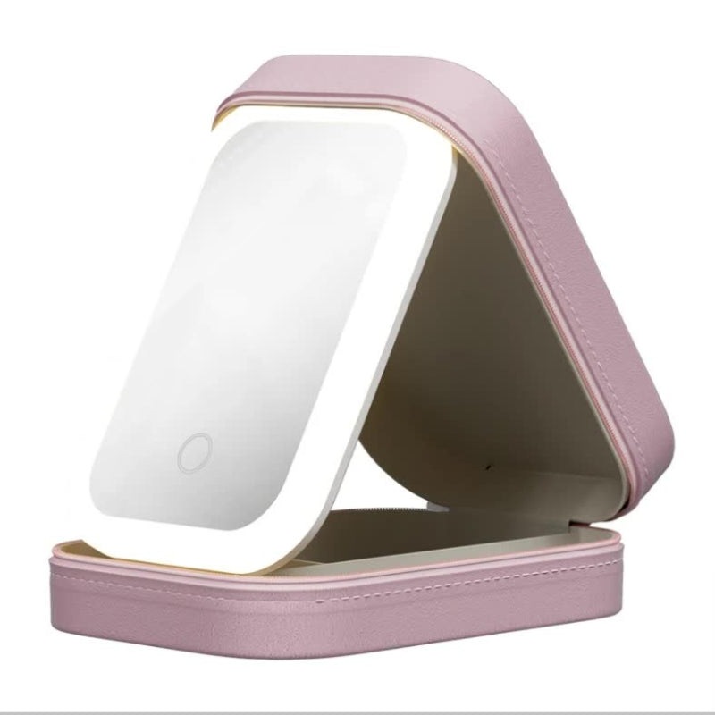 Buy Jewellery Boxes Pink Led Jewelry Box With Mirror Smart Light ...