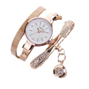 Veile Studios Lady Fashion Watch Leather Water Drill Quartz Chain Gold Watches
