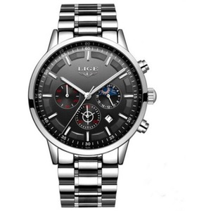 Veile Studios Men Luxury Design Fashion Sport Business Full Steel Quartz Wrist Watch Dark Gray Watches