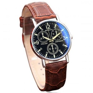 Veile Studios Men Luxury Leather Analog Quartz Business Wrist Watch Brown Watches