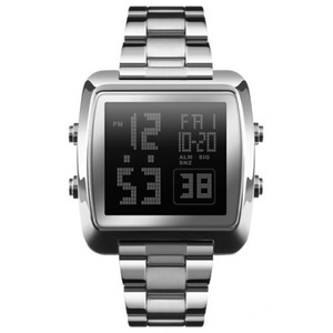Veile Studios Men's Electronic Watch Japan Movement Steel Belt Outdoor Sports Luminous Alarm Silver Watches