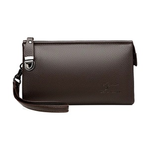 Men Leather Clutch Bag Business Wristlet Phone Wallet Male Handy Long Purses Bags