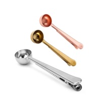 Multi Purpose Stainless Steel Coffee Scoop With Clip Scoops