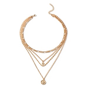 Veile Studios Chunky Gold Necklace Charm For Women Layered Silver Coin Jewelry Necklaces & Pendants