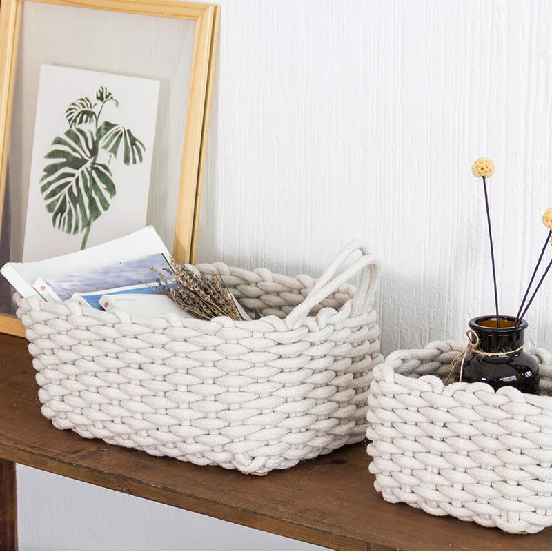 Nordic Thick Cotton Rope Storage Box Simple Storage Basket
