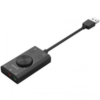 Sc2 External Usb Sound Card Mic Adapter 3.5Mm Jack Stereo Headset Volume Adjustment Free Drive For Pc Black Sound Cards (External)