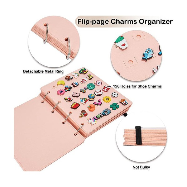 Buy Personal Organisers Pink Felt Storage Book For Shoe Charms And ...