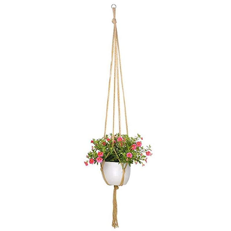 Plant Stands Hemp Rope Hanging Pot Basket Flower Holder