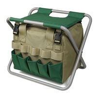 Folding Gardening Stool With Tote Chair Bag Tools Organiser Garden Kneelers & Seats