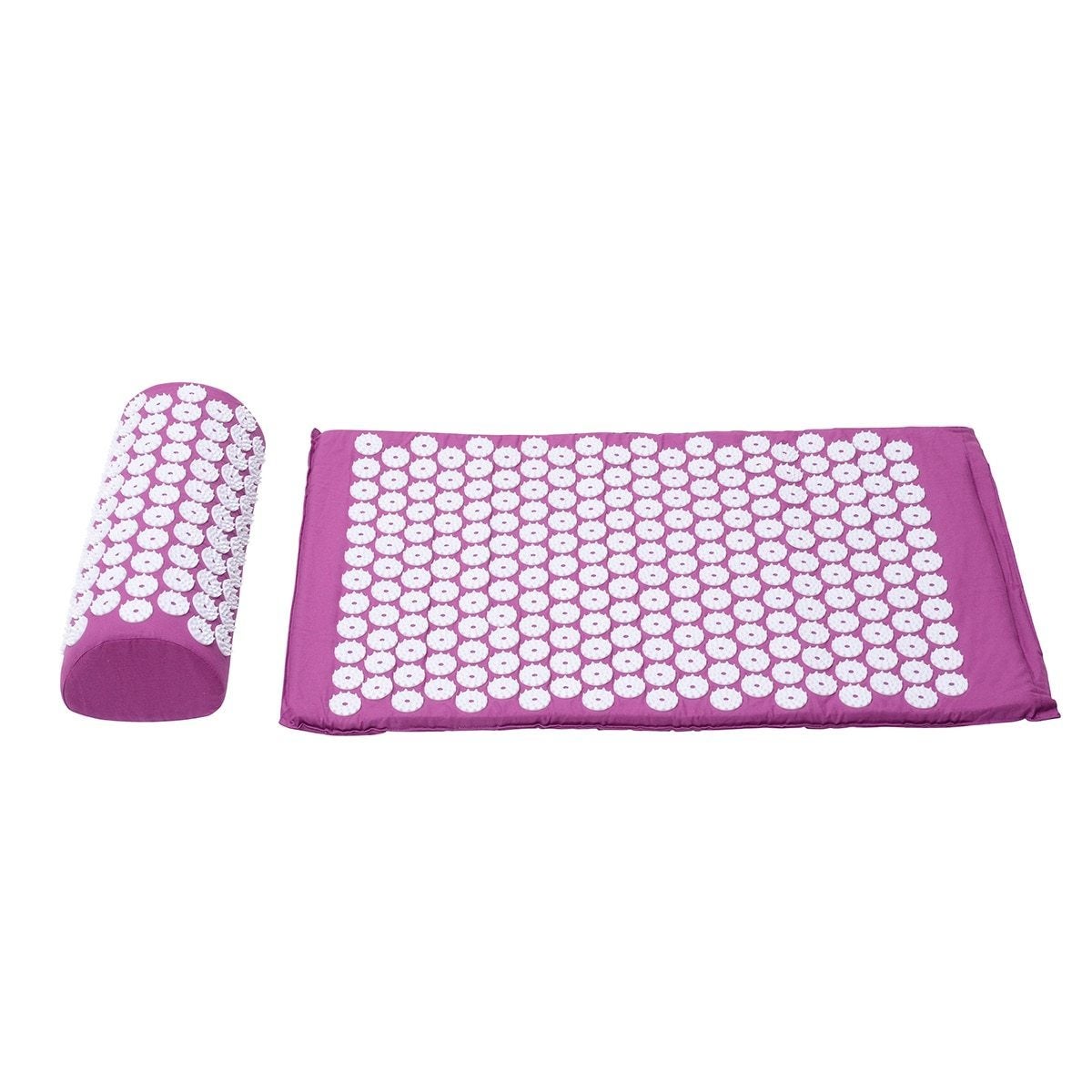 Purple Massage Acupressure Yoga Mat With Pillow Stress Relief Exercise Mat