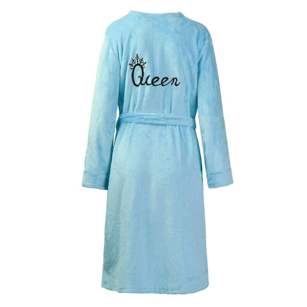Queen Plush Bathrobe Soft Dressing Gown For Women