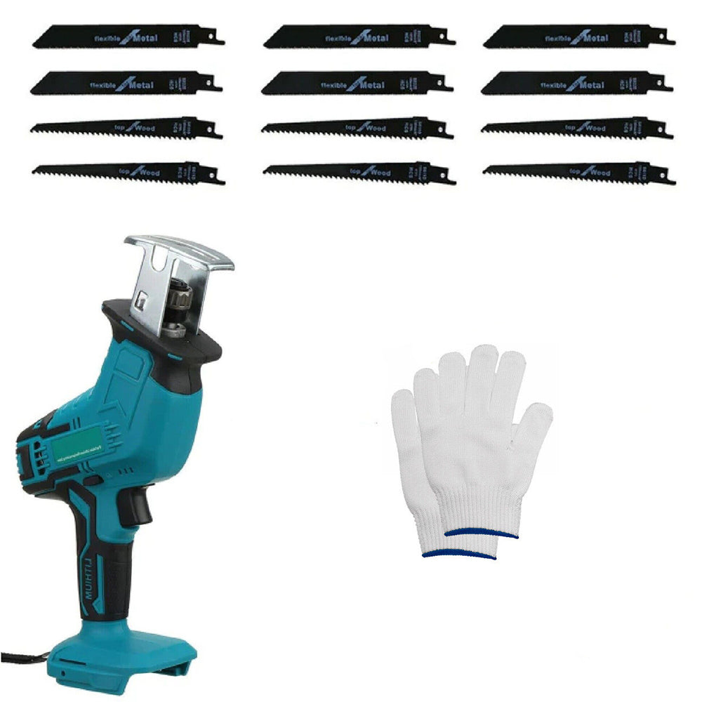 Reciprocating Saws Blue Cordless Electric Saw Cutter With Blades Without Battery 