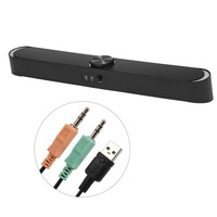 Sada V 198 Usb Powered Sound Bar With Led Lights 3.5Mm Audio Mic Plug Wired Soundbar For Pc Cellphone Tablets Desktop Laptop Computer Speakers