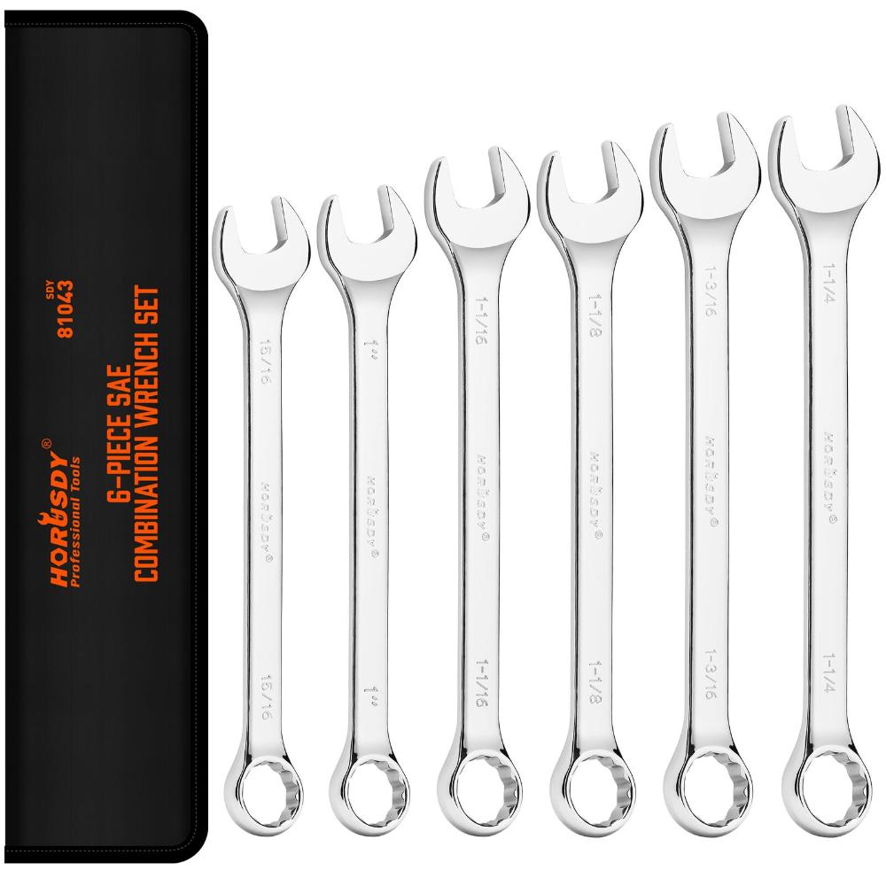 Sedy 6Pc Extra Big Imperial Combination Spanner Ring Open Ended Combo Wrench Work Other Wrenches & Spanners Australia