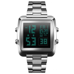 Veile Studios Skmei Dual Time Sports Business Men's Watch Silver Watches