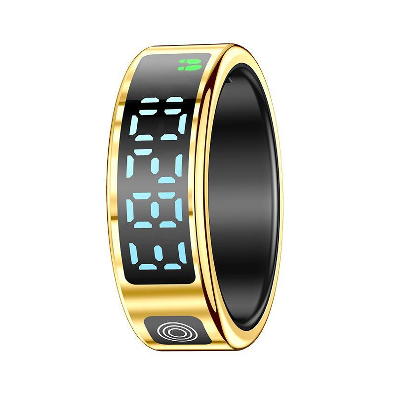 Buy Smart Ring Gesture Control Health Monitoring Sports Modes Gold ...