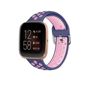 Hod Health And Home Smart Watch Wristband 2 Color Silicone Strap Reverse Buckle Band For Fitbit Versa 1 Watch Bands