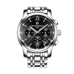 Veile Studios Stainless Steel Quartz Wrist Watch Men's Waterproof Analog Date Black Silver Watches