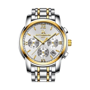 Veile Studios Stainless Steel Quartz Wrist Watch Men's Waterproof Analog Date Silver Gold Watches