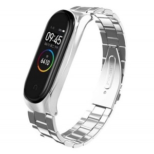 Hod Health And Home Stainless Steel Wrist Strap For Xiaomi Mi Band 4 Smart Wristband Silver Watch Bands