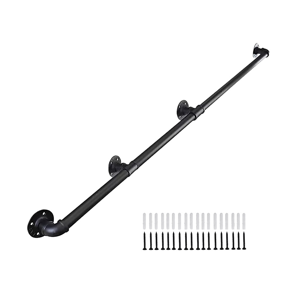 Staircase Kits 1M Handrail Stair Rail Grab Balustrade Banister + Installation Kit