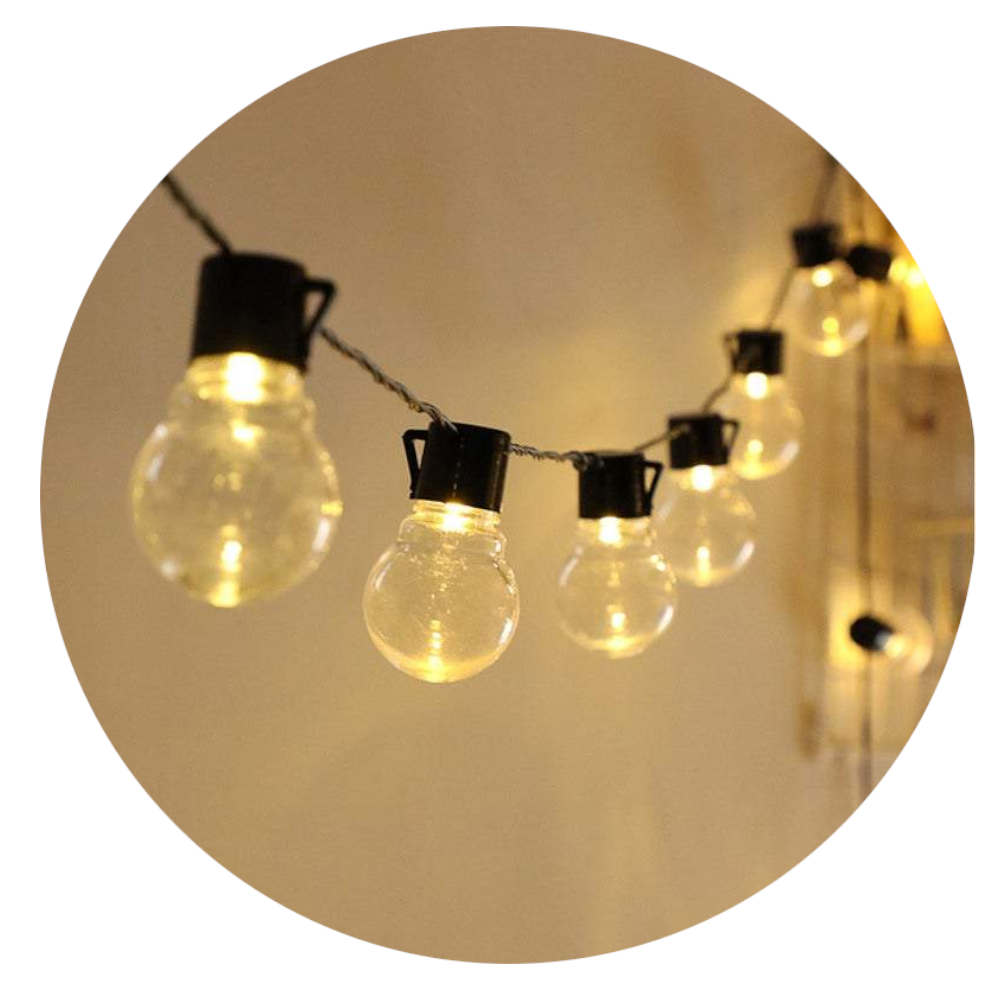 Strip Lights 10 Led Solar-Powered Retro-Style Vintage String Light Bulbs Decoration Home Decor
