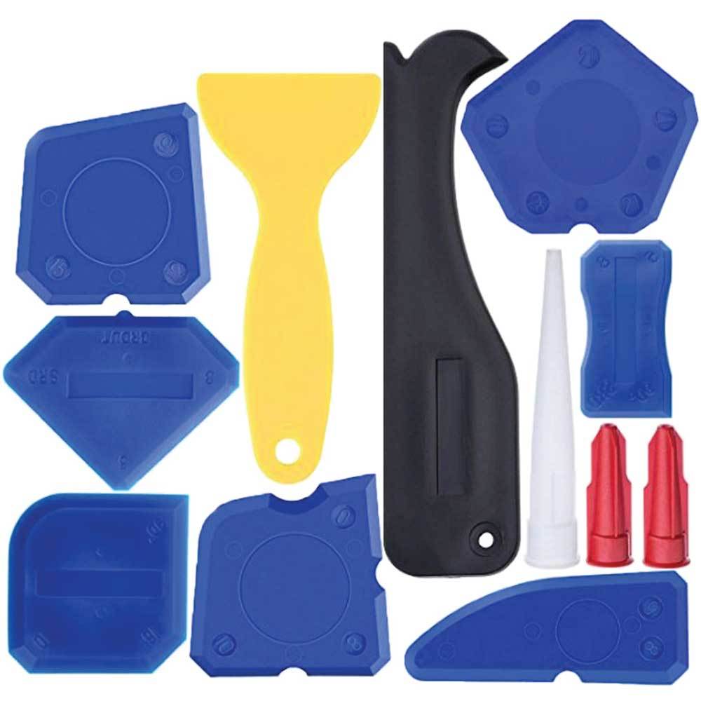 Tooleroo 12 Piece Plastic Sealant Scraper Tools Finishing Grout Silicone Caulking Remover Hand Tool Sets Australia