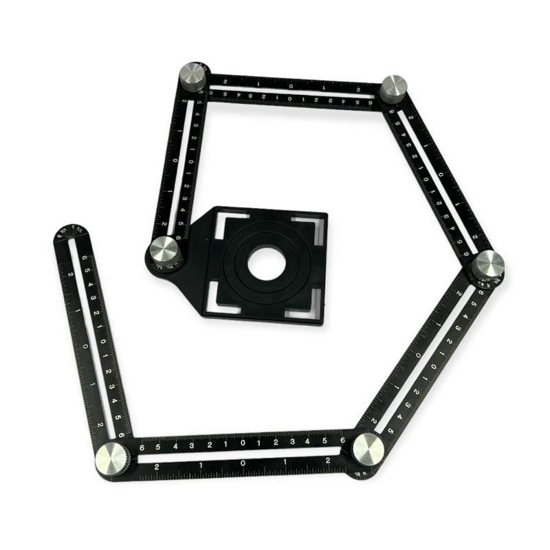 Tooleroo 6 Fold Alloy Multiple Angle Ruler Layout Measuring Template Measuring Tapes & Rulers Australia