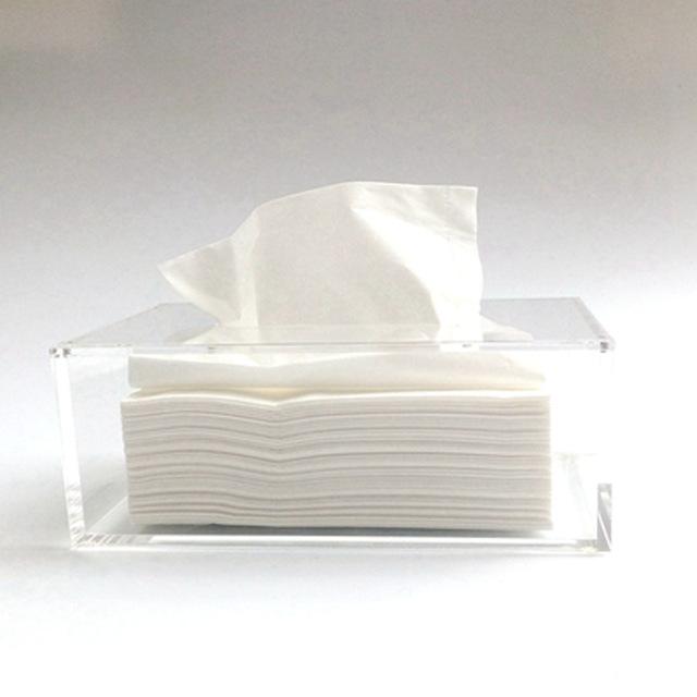 CALISTOUK Tissue Box Cover Wood Grain Plastic Refillable Facial Napkin Office Home Holder Paper Boxes Circle 