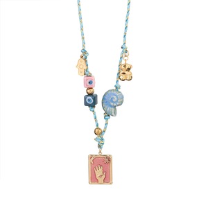 Veile Studios Pink Pendant Style Colorful Necklace For Women Trendy Hand & Shell Jewelry Set Necklaces & Pendants