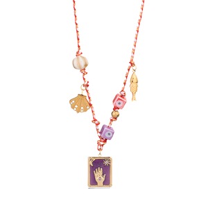 Veile Studios Purple Pendant Style Colorful Necklace For Women Trendy Hand & Shell Jewelry Set Necklaces & Pendants