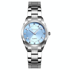 Veile Studios Silver Blue Waterproof Quartz Women Watch With Rhinestone Steel Strap Delicate And Creative Watches