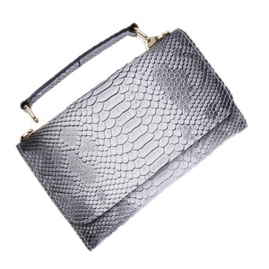 Versatile Lady Crossbody Wrist Bag Multi Functional Snake Pattern Gray White Women's Bags & Handbags