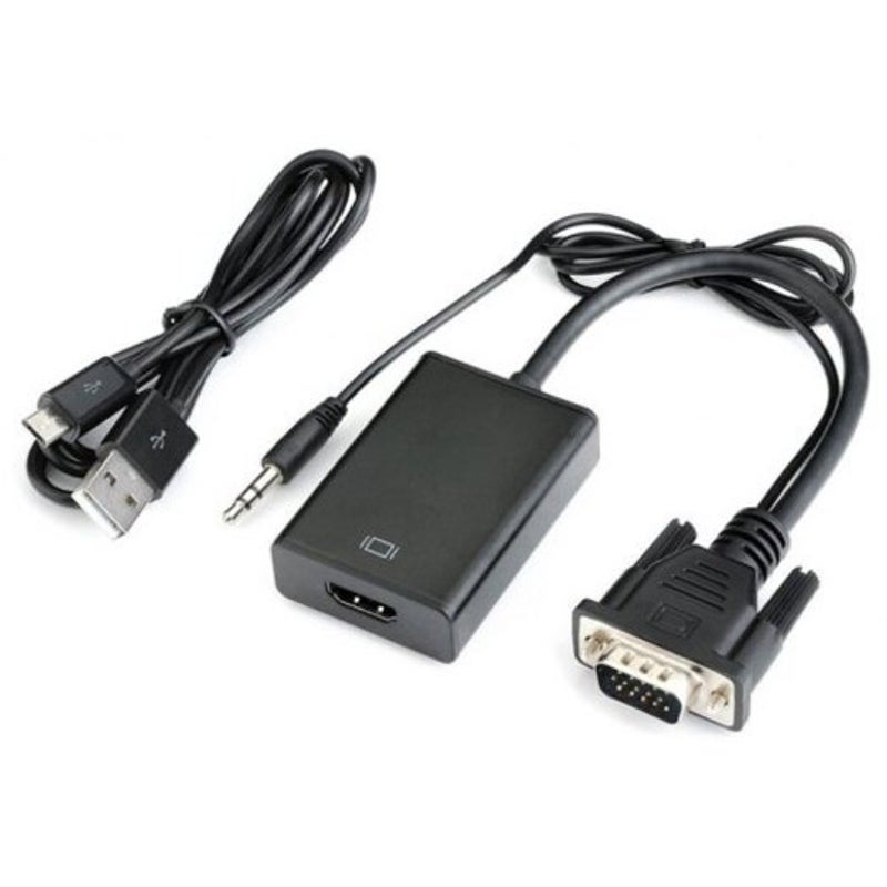 Buy Vga To Hdmi Adapter Converter Black - MyDeal